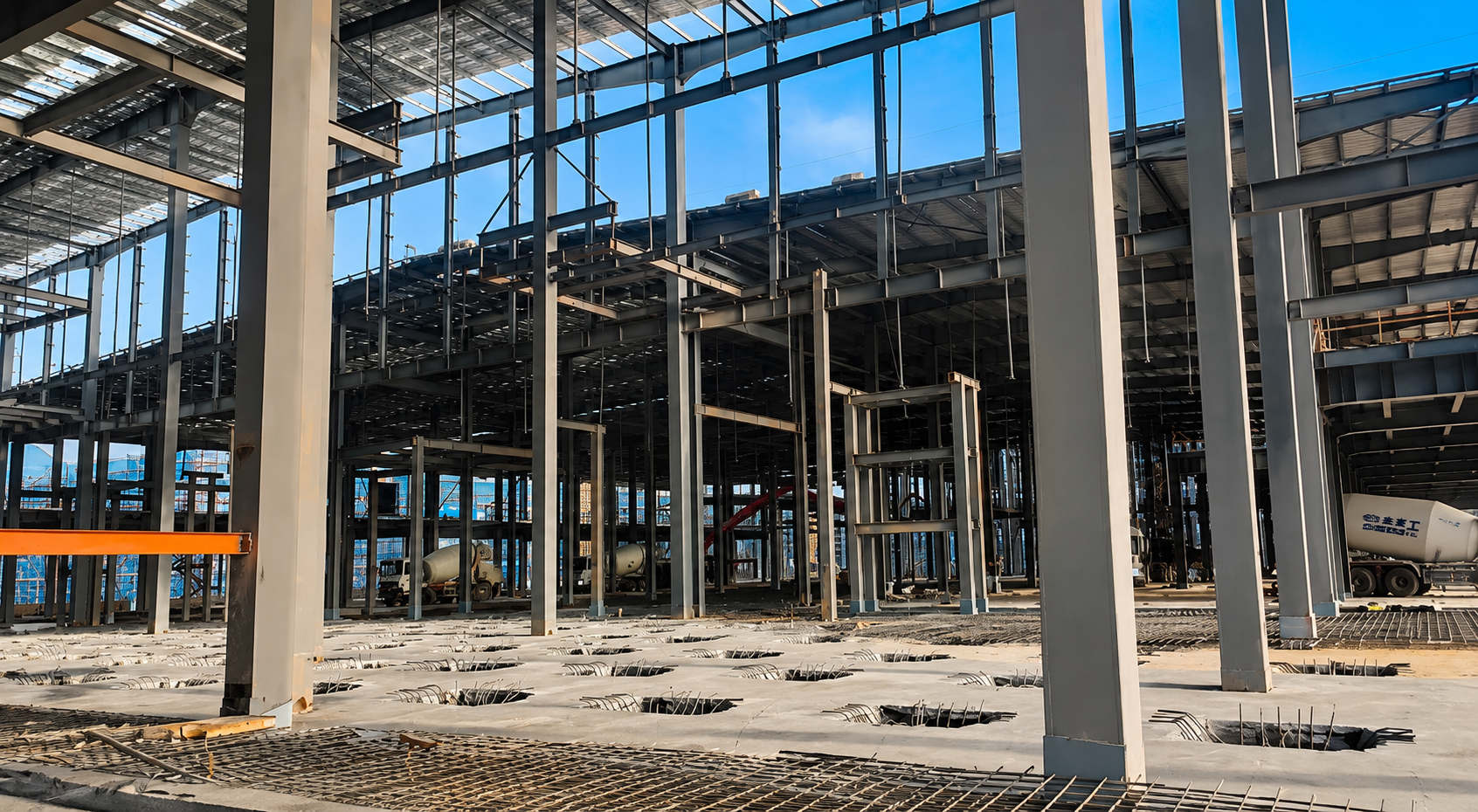 Industrial workshop multi-story interior steel structure