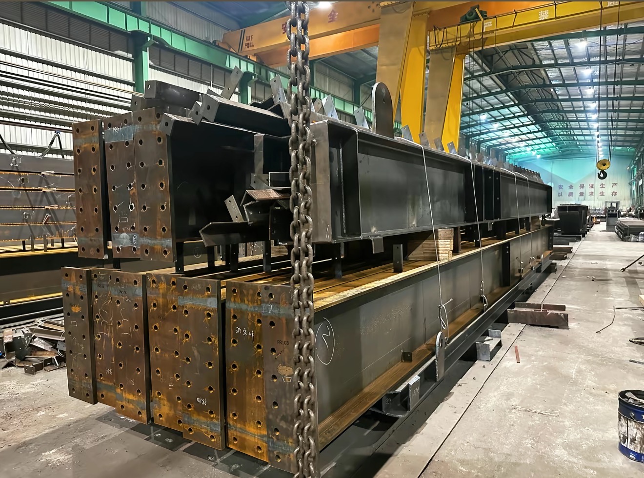 Heavy steel structure members prepared from approved drawings for Saudi Arabia project delivery