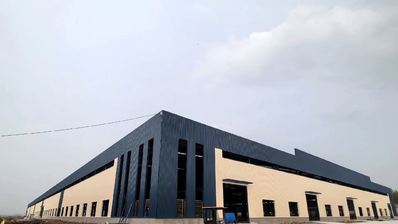 Logistics warehouse exterior corner view